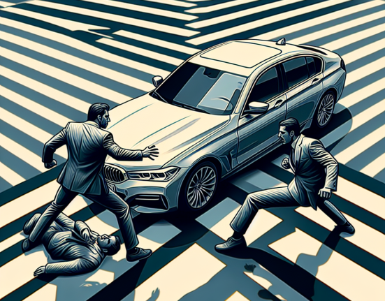 Barbatul cu BMW sofer agresiv pe trecerea pietoni