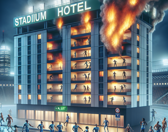 Incendiu la hotelul stadionului din Alba Iulia mai multi sportivi se aflau in cladire