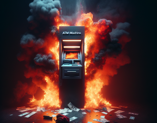 Bancomatul din Arad a fost incendiat furtul banilor necunoscut