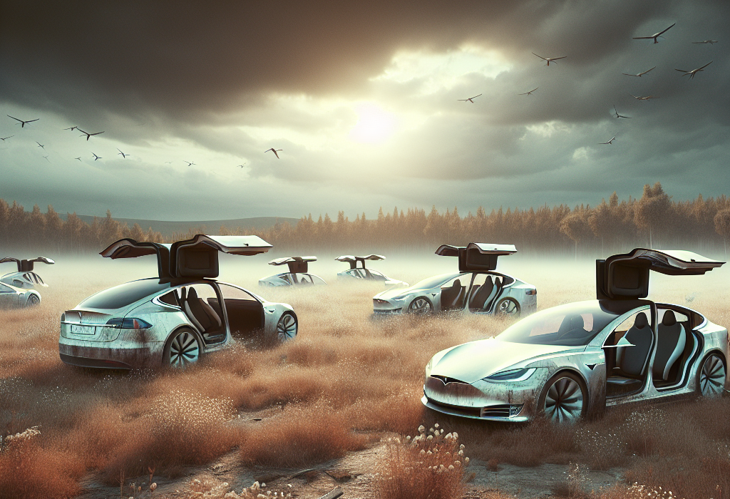 Misterul masinilor Tesla abandonate pe un camp din 2024
