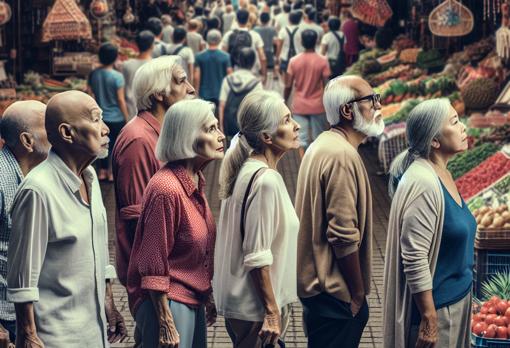 Pensionarii merg in piata si doar se uita