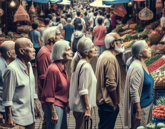 Pensionarii merg in piata si doar se uita