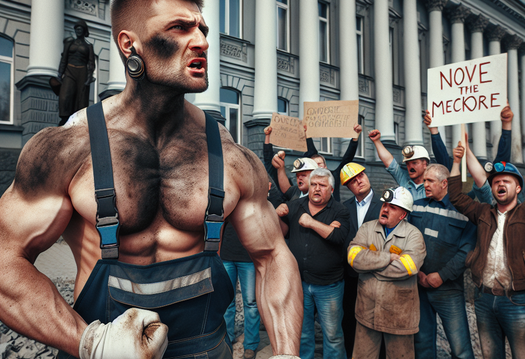 Minerii si energeticienii din Gorj protesteaza in fata Guvernului