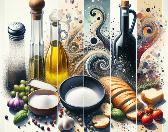 Sare piper ulei de masline otet balsamic paine proaspata