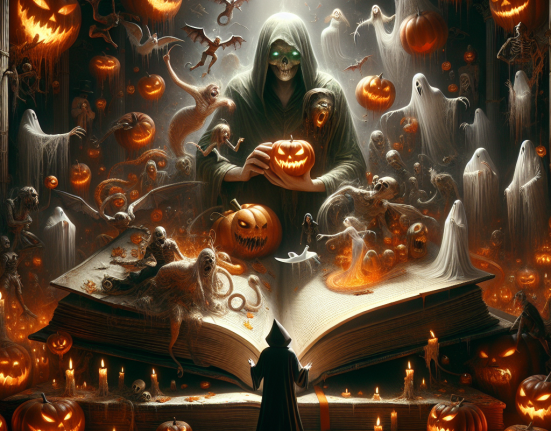 Sperie i pe toti citind o carte de Halloween