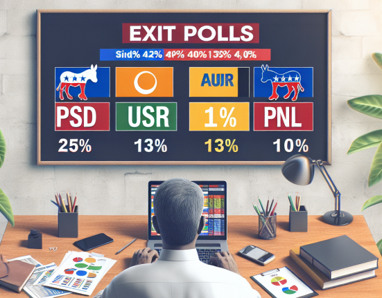 Ora 16 rezultatele exit poll urilor PSD – 25 AUR – 18 USR – 13 SOS – 13 PNL – 10